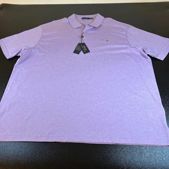 Polo Ralph Lauren Classic Fit Polo Shirt Soft‎ Touch Purple Heather Mens 4XB NWT
